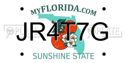 JR4T7G Florida License Plate