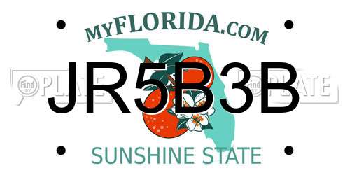 JR5B3B Florida License Plate