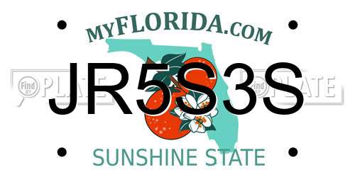 JR5S3S Florida License Plate