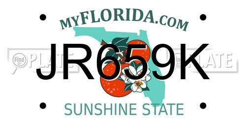 JR659K Florida License Plate
