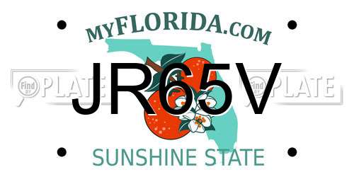 JR65V Florida License Plate