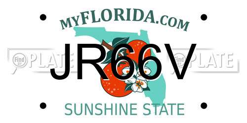 JR66V Florida License Plate