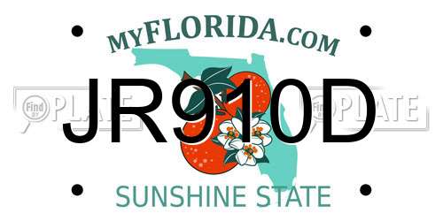 JR910D Florida License Plate