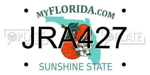 JRA427 Florida License Plate