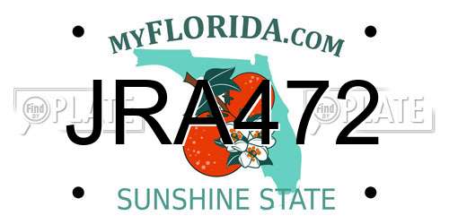 JRA472 Florida License Plate