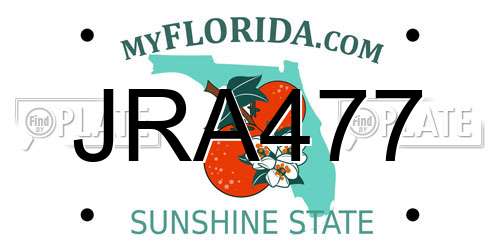 JRA477 Florida License Plate