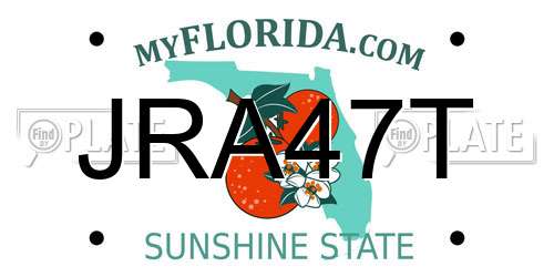 JRA47T Florida License Plate
