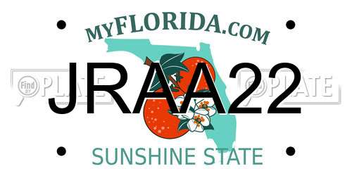 JRAA22 Florida License Plate
