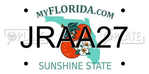JRAA27 Florida License Plate