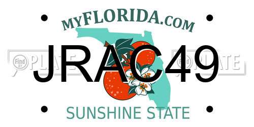 JRAC49 Florida License Plate