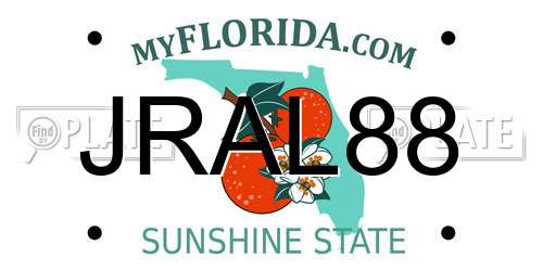 JRAL88 Florida License Plate