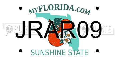 JRAR09 Florida License Plate