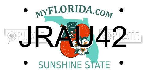 JRAU42 Florida License Plate