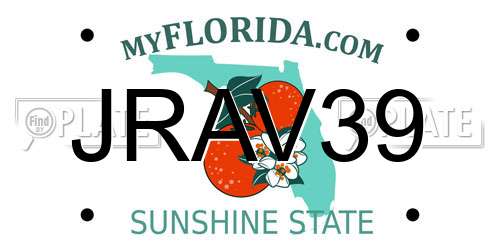 JRAV39 Florida License Plate
