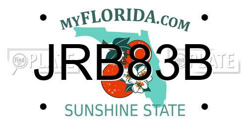 JRB83B Florida License Plate