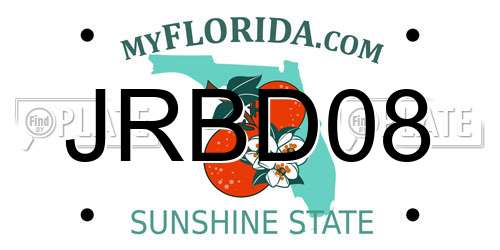 JRBD08 Florida License Plate