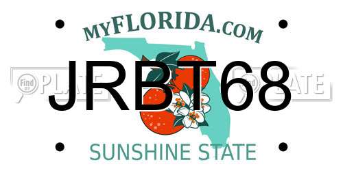 JRBT68 Florida License Plate