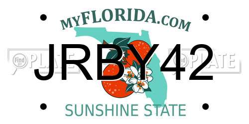JRBY42 Florida License Plate
