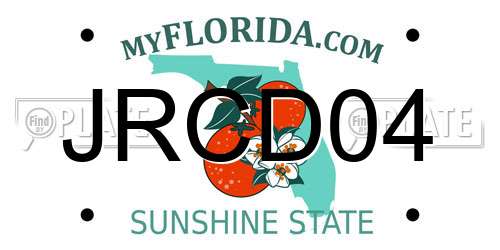 JRCD04 Florida License Plate
