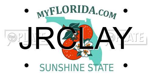 JRCLAY Florida License Plate