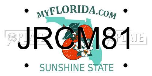 JRCM81 Florida License Plate