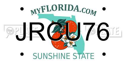 JRCU76 Florida License Plate