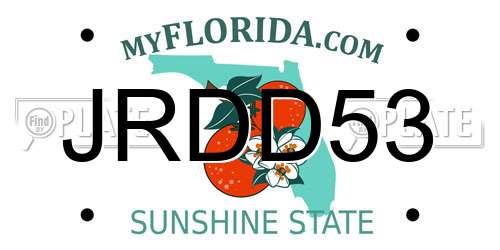 JRDD53 Florida License Plate