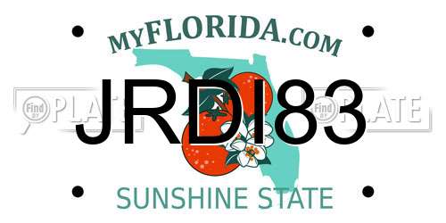 JRDI83 Florida License Plate
