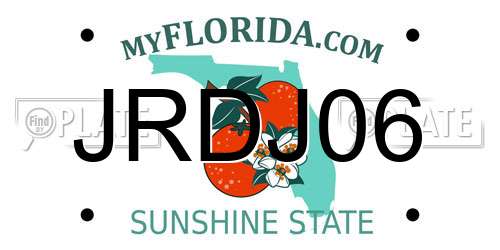 JRDJ06 Florida License Plate