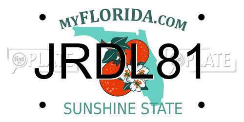 JRDL81 Florida License Plate
