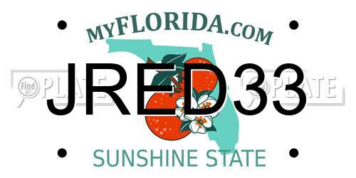 JRED33 Florida License Plate