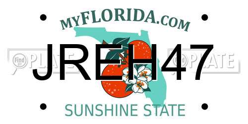 JREH47 Florida License Plate