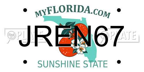 JREN67 Florida License Plate