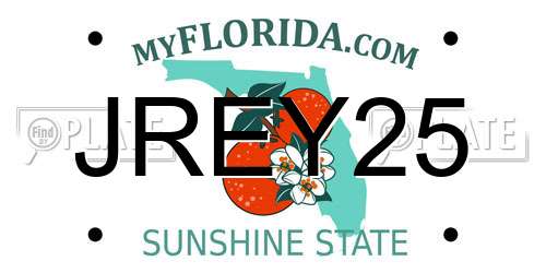 JREY25 Florida License Plate