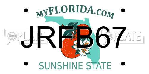 JRFB67 Florida License Plate