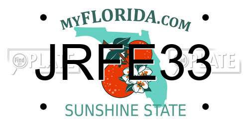 JRFE33 Florida License Plate