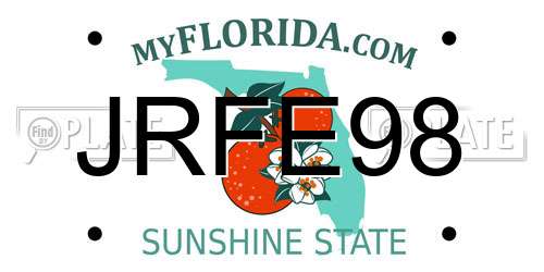 JRFE98 Florida License Plate