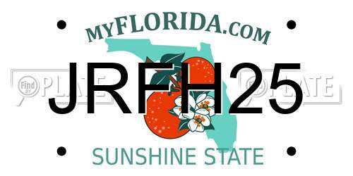 JRFH25 Florida License Plate