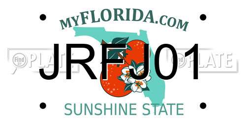 JRFJ01 Florida License Plate
