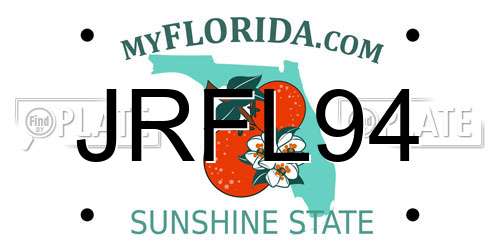 JRFL94 Florida License Plate