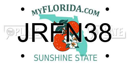 JRFN38 Florida License Plate