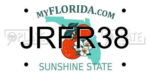 JRFR38 Florida License Plate