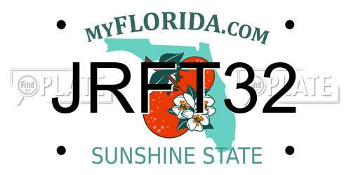 JRFT32 Florida License Plate