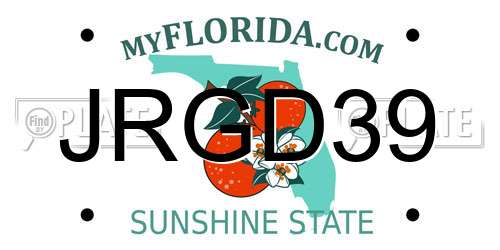 JRGD39 Florida License Plate