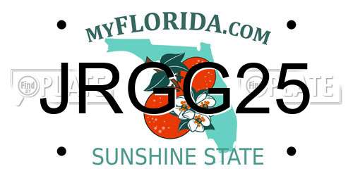 JRGG25 Florida License Plate