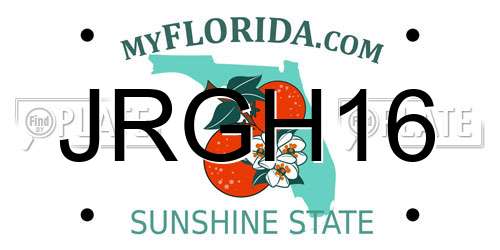 JRGH16 Florida License Plate