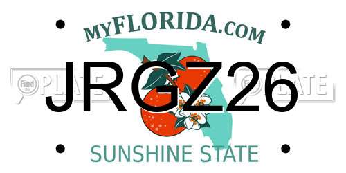 JRGZ26 Florida License Plate