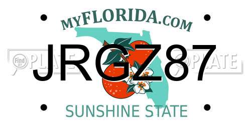JRGZ87 Florida License Plate