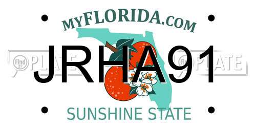 JRHA91 Florida License Plate