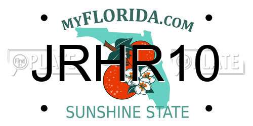 JRHR10 Florida License Plate
